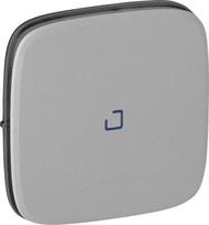 Cover plate Valena Allure -one/two-way switch/push-button -with blue lens - alu 755087 | 3414970482259