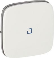 Cover plate Valena Allure -one/two-way switch/push-button -with blue lens -white 755085 | 3414970482211