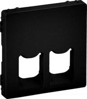 DOUBLE RJ 11 / RJ 45 SOCKET COVER MAT BLACK VALENA LIFE 756422 | 3414972087995