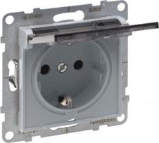 SUNO 2P+E SOCKET SCHUKO STANDARD WITH FLAP IP 21 AUTO TERMINALS SHUTTERED ALUMINIUM 721327 | 3414972045643