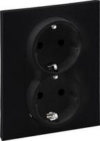 SUNO 2X2P+E SOCKET SCHUKO STANDARD AUTO TERMINALS SHUTTERED BLACK 721426 | 3414972046510