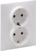 SUNO 2X2P+E SOCKET SCHUKO STANDARD AUTO TERMINALS SHUTTERED WHITE 721126 | 3414972046459