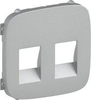 Cover plate Valena Allure - double loudspeaker socket - aluminium 755377 | 3414970459671