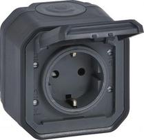 PLEXO IP55 2P+E socket, anthracite, with screw terminals 069783L | 3414971882799