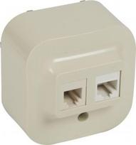RJ 11 telephone + RJ45 UTP cat. 5e socket - Forix - surface mounting - ivory 782451 | 3245067824511