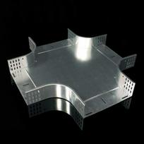 Cross for making traversing of 2 cable routes with dimension 35x50 mm, superficial treatment sendzimir. Connection with the cable tray can be done without using special connectors KR 35X50_S | 8595057637597