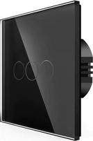 Spring Three Gang, One Way Touch Switch, Glass Black