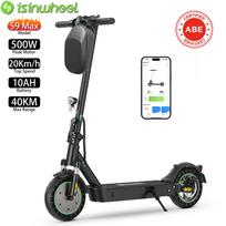 Elektrinis paspirtukas sulankstomas Isinwheel S9 Max Didžiausias greitis 20 km/h Miesto elektrinis paspirtukas 42V 10AH Didžiausias nuotolis 40 km Keliamoji galia 120 kg 42V 10AH juoda