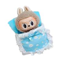 (without doll) for 17 cm Labubu cute and comfortable baby bed home warm cute baby accessories doll quilt pillow sleeping bag set No Doll