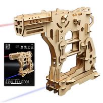Acton Craft Hybrid Rubber Band Gun Dual Blaster Craft Made in No Glue Wooden 3D Craft Kit for Upper Elementary School and Children Kit, Japan,
