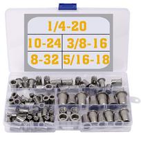 Stainless Steel   Kit #8-32#10-24 1/4 -20 5/16 -18 3/8 -16 Threaded Insert ert Riv One Size sidabras