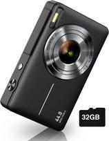 Veiksmo ir laisvalaikio kamera Skaitmeninis fotoaparatas 44MP su 32GB kortele, juodas