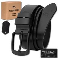 TRESSARI vyriškas kelnių diržas 125 cm 100% natūrali oda, juoda oda