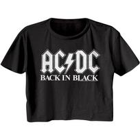 ACDC Back in Black moteriškas trumpas topas L