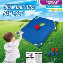 Vaikiškas lauko kukurūzų skylės pupų maišelių metymo žaidimo rinkinys Blue + 6 Beanbags (with storage bag)