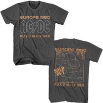 ACDC Europa Back in Black Turas 80 Vyriški marškinėliai XL