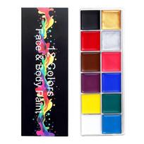 12-Color Oil Paint Set for Halloween, World Cup, Face & Body Art, Kids' Drama Makeup