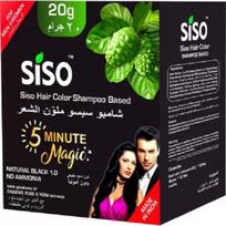Siso Hair Natūraliai juoda 1.0 Plaukų spalvos šampūnas 20g Pakuotė 20 vnt. juoda