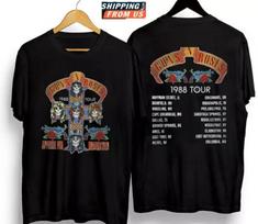 Vintažiniai Guns N' Roses 1988 m. turo medvilniniai marškinėliai Viršūnės marškinėliai Vyriški Moteriški Vyrai Moterys Visas dydis S-4XL XL