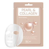 Yu.R Skin Solution Me Lakštinė veido kaukė su perlais ir kolagenu 1vnt (25g)