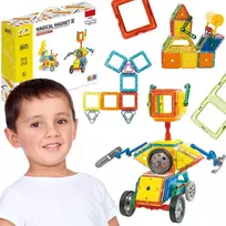 WOOPIE Magnetinių kaladėlių rinkinys "3D Vehicles", 80 vnt.