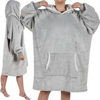 XXL šiltas gobtuvas, oversize megztinis antklodė, pilkas, Universalus