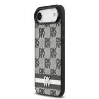 DKNY PU Leather Checkered Pattern and Stripe dėklas skirtas Apple iPhone Air juodos spalvos