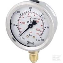 Glicerininis manometras Ø63 mm 600 bar apatinis pajungimas B711W063600D