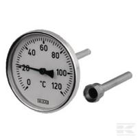 Termometras D63 0–120 °C, galinis 630120A4500B