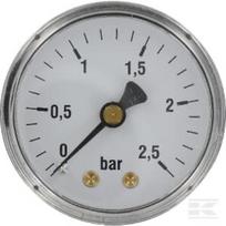 Manometras Ø50, 0–2,5 bar, 1/4", plieninis MA50025B04ST