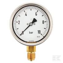 Manometras Ø100, 0–10 bar, 1/2" MA10010L08SS