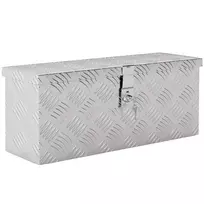 HOMCOM įrangos saugojimo dėžė iš aliuminio su užraktu ir raktais, 50 x 15,5 x 20,5 cm