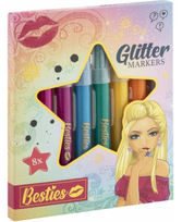 Blizgantys flomasteriai GRAFIX Besties, 8 spalvų