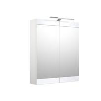 Spintelė su veidrodžiu SERENA RETRO 60 cm blizgiai balta, su LED šviestuvu, 1302311