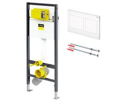 Potinkinis WC komplektas VIEGA 792954, rėmas su laikikliais ir baltu klavišu
