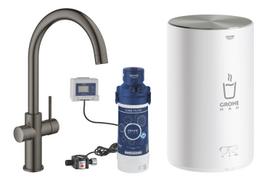 GROHE Red Duo plautuvės maišytuvas su filtravimo sistema ir M dydžio boileriu, Brushed Hard Graphite sp., 30083AL1