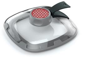 Kvadratinis stiklinis dangtis WOLL Clean Lid su anglies filtru FC228A