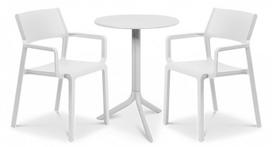Stalo ir kėdžių komplektas TRILL/SPRITZ 2+1 bianco