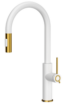 Virtuvinis maišytuvas su ištraukiama žarna Quadron JENNIFER Q LINE SLIM 3623510_WHMPVDG1, balta matinė/aukso