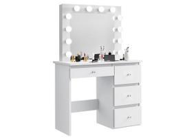 Kosmetinis staliukas Madlen 12 LED Baltas