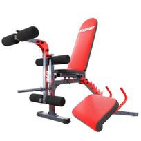 Rinkinys dvipusis reguliuojamas suolas su bicepso ir kojų treniravimo priedais KSSL0101