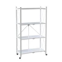 Lentyna 4 pakopų plati sulankstoma su ratukais 72x34x127cm Balta