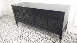 Vonios spintelė Maro 160x50x75cm juoda blizgi