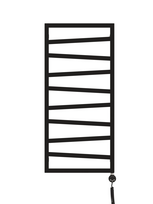 Elektrinis rankšluosčių džiovintuvas Terma ZigZag 500 mm x 1070 mm, juodas (tenas dešinėje)