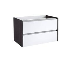 Apatinė spintelė po praustuvu KAME CITY BU/8-3DR/1D1P1, Balta blizgi / juodas ąžuolas