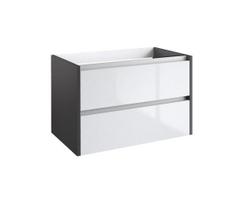 Apatinė spintelė po stalviršiu KAME CITY BUC/8-3DR/D3D1P1, Antracitas blizgus / balta blizgi, 80 cm