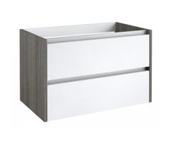 Apatinė spintelė po stalviršiu KAME CITY BUC/8-3DR/1D1P1, Balta blizgi / juodas ąžuolas, 80 cm