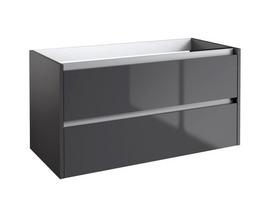 Apatinė spintelė po praustuvu Kame City BU/10-3DR/D3P1, Antracitas blizgus, 100 cm
