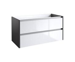 Apatinė spintelė po praustuvu Kame City BU/10-3DR/D3D1P1,Antracitas blizgus / balta blizgi, 100 cm
