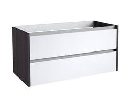 Apatinė spintelė po praustuvu Kame City BU/10-3DR/1D1P1, Balta blizgi / juodas ąžuolas, 100 cm
